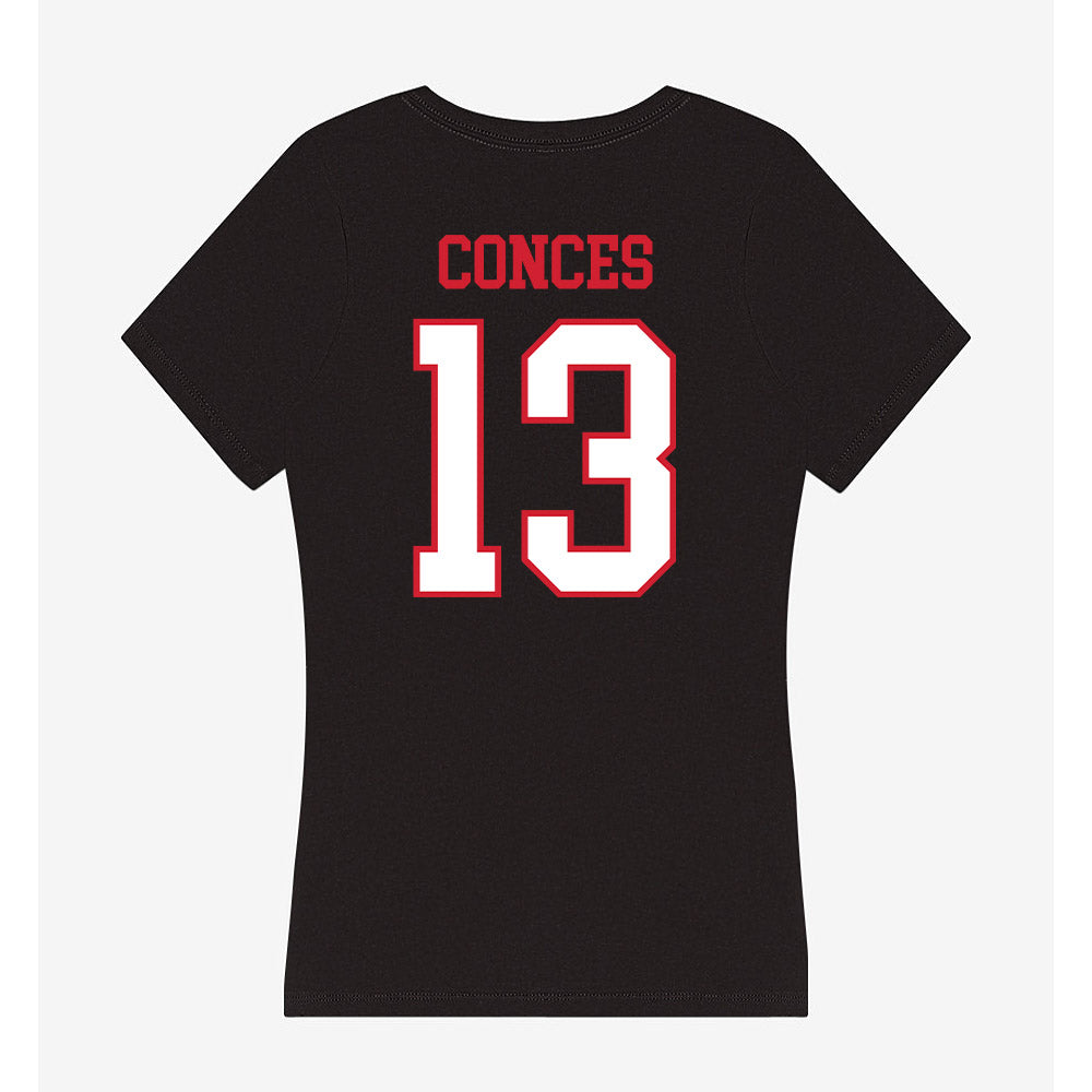 Northeastern - NCAA Men's Soccer : Richard Conces - Women's V-Neck T-Shirt-1