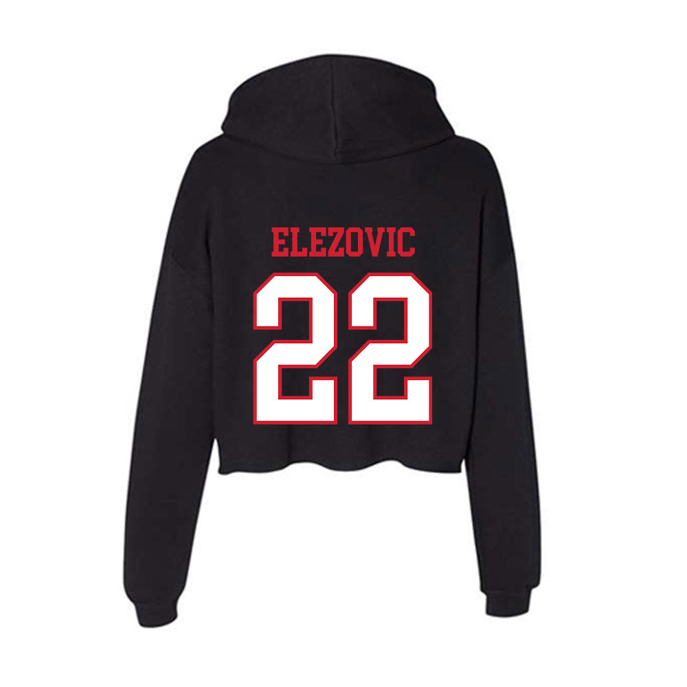 Northeastern - NCAA Men's Basketball : Haris Elezovic - Women's Crop Fleece Hoodie-1