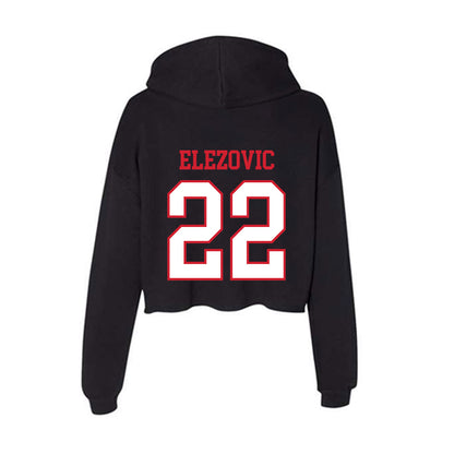 Northeastern - NCAA Men's Basketball : Haris Elezovic - Women's Crop Fleece Hoodie-1