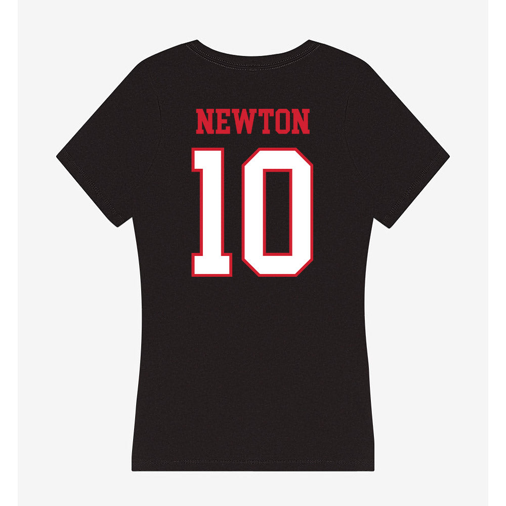 Northeastern - NCAA Men's Basketball : Miles Newton - Women's V-Neck T-Shirt-1