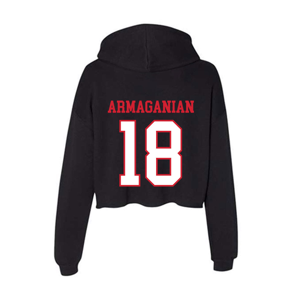 Northeastern - NCAA Women's Field Hockey : Camille Armaganian - Women's Crop Fleece Hooded Sweatshirt-1