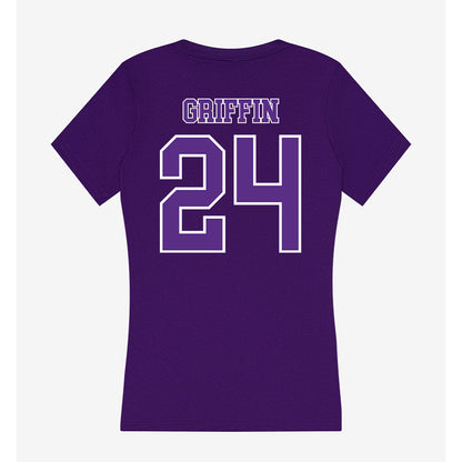 Central Arkansas - NCAA Women's Basketball : Kamryn Griffin - Women's V-Neck T-Shirt-1