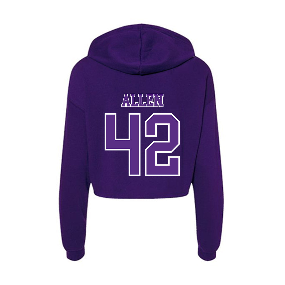 Central Arkansas - NCAA Baseball : Zeb Allen - Women's Crop Fleece Hoodie-1