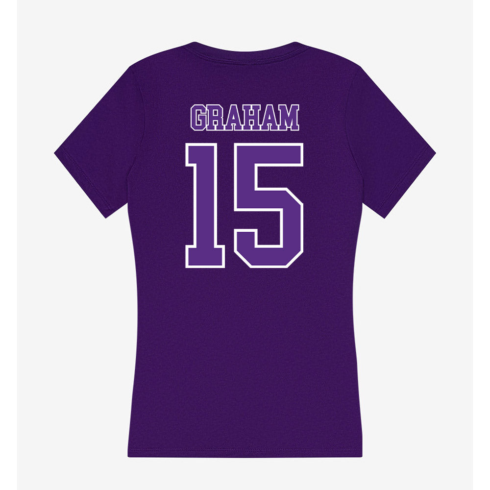 Central Arkansas - NCAA Softball : Kaitlyn Graham - Women's V-Neck T-Shirt-1