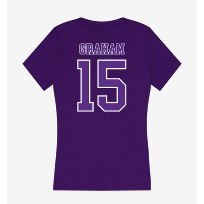 Central Arkansas - NCAA Softball : Kaitlyn Graham - Women's V-Neck T-Shirt-1