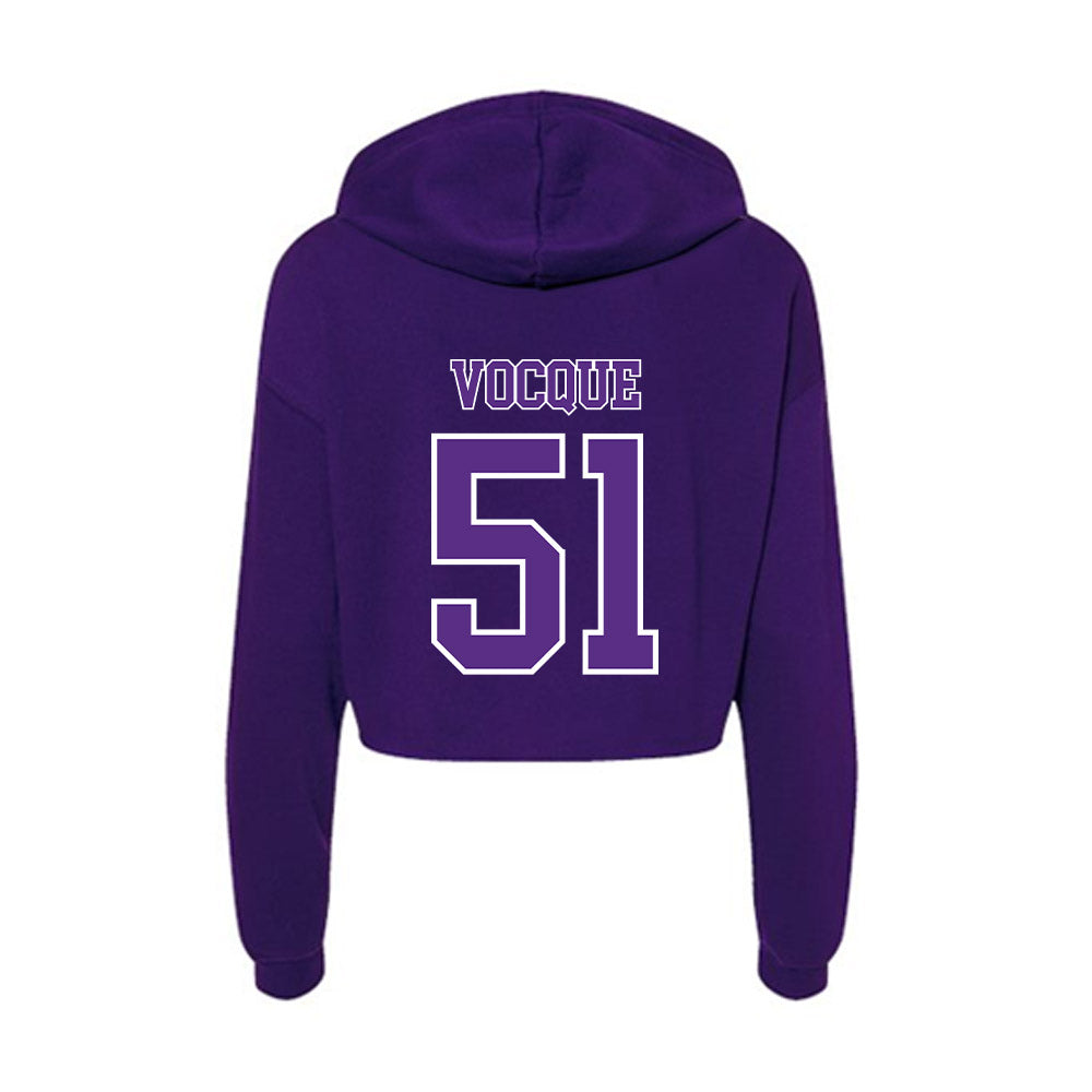 Central Arkansas - NCAA Football : Kyle Vocque - Women's Crop Fleece Hoodie-1