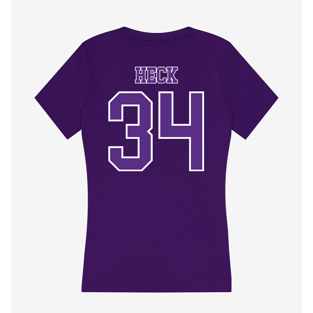 Central Arkansas - NCAA Beach Volleyball : Allison Heck - Women's V-Neck T-Shirt-1