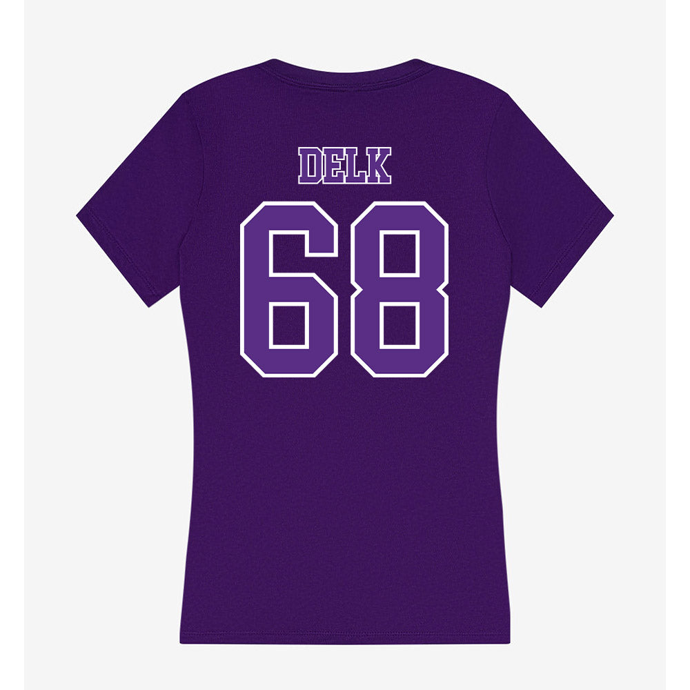 Central Arkansas - NCAA Football : Franklin Delk - Women's V-Neck T-Shirt-1