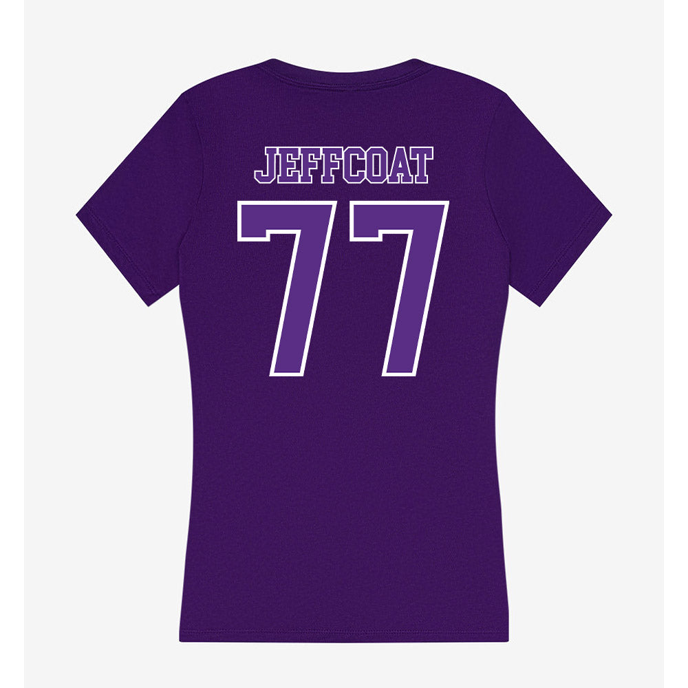 Central Arkansas - NCAA Football : Lane Jeffcoat - Women's V-Neck T-Shirt-1
