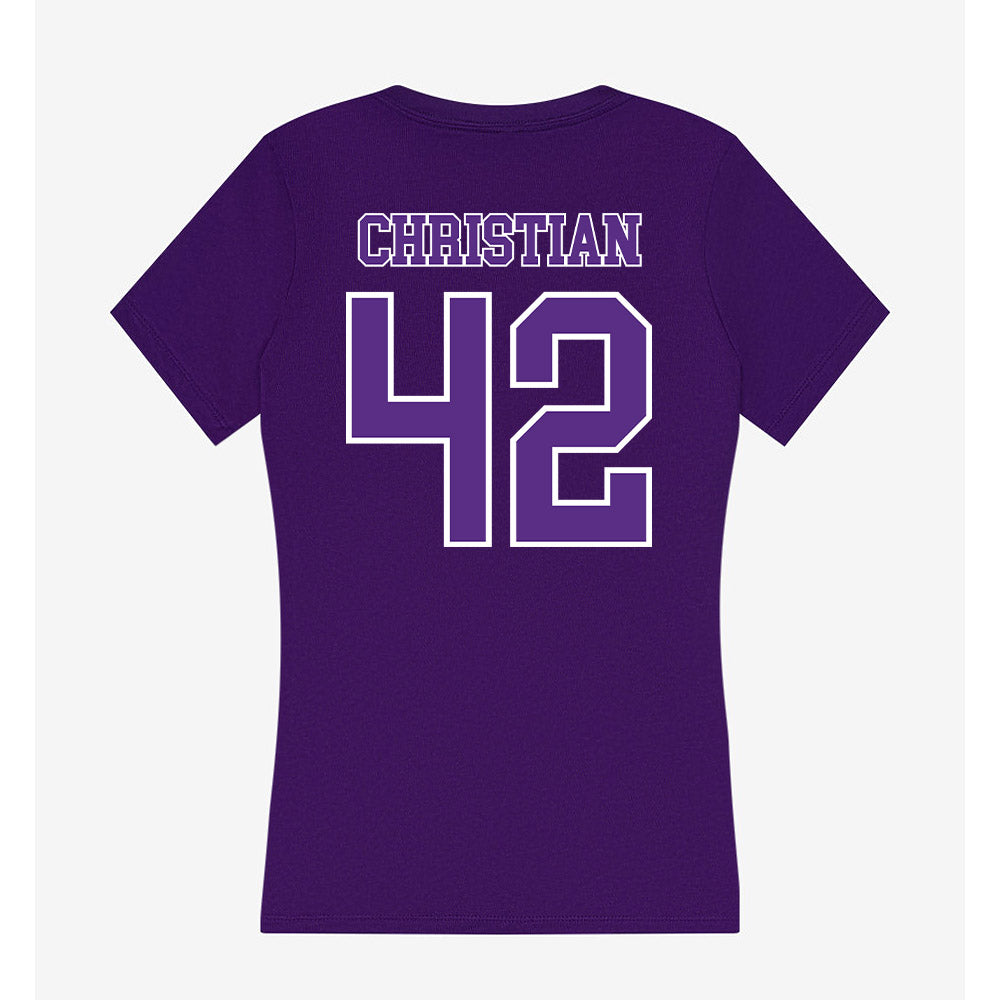 Central Arkansas - NCAA Softball : Renee Christian - Women's V-Neck T-Shirt-1