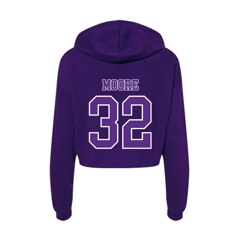 Central Arkansas - NCAA Men's Basketball : Luke Moore - Women's Crop Fleece Hoodie-1