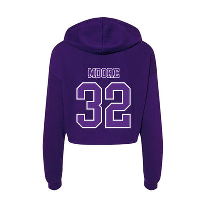 Central Arkansas - NCAA Men's Basketball : Luke Moore - Women's Crop Fleece Hoodie-1