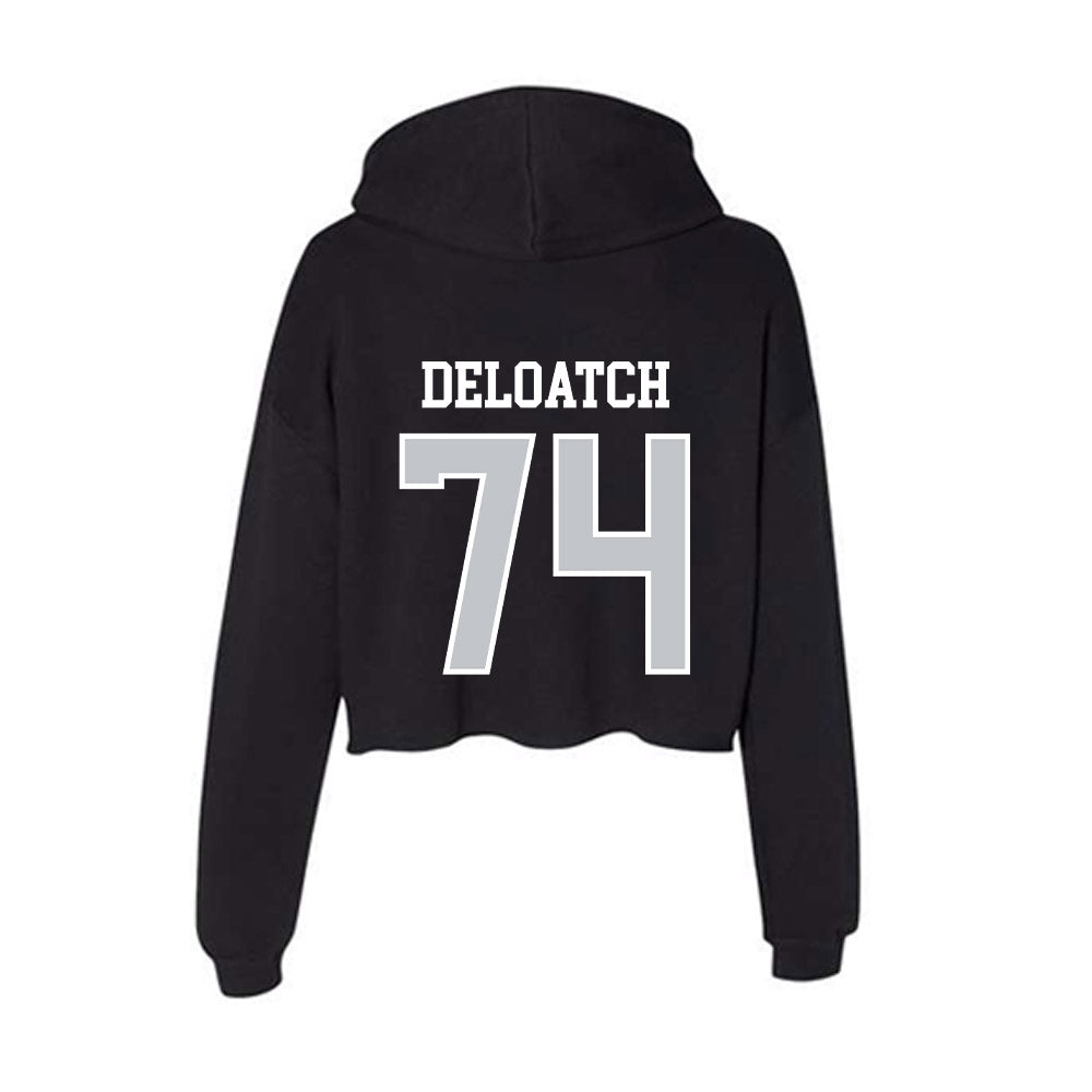 CCSU - NCAA Football : Isaiah Deloatch - Women's Crop Fleece Hoodie-1