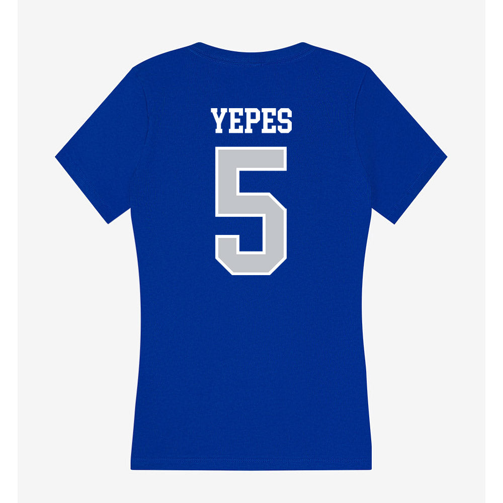 CCSU - NCAA Women's Soccer : Taylor Yepes - Women's V-Neck T-Shirt-1