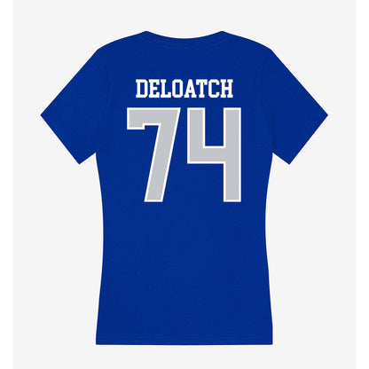 CCSU - NCAA Football : Isaiah Deloatch - Women's V-Neck T-Shirt-1