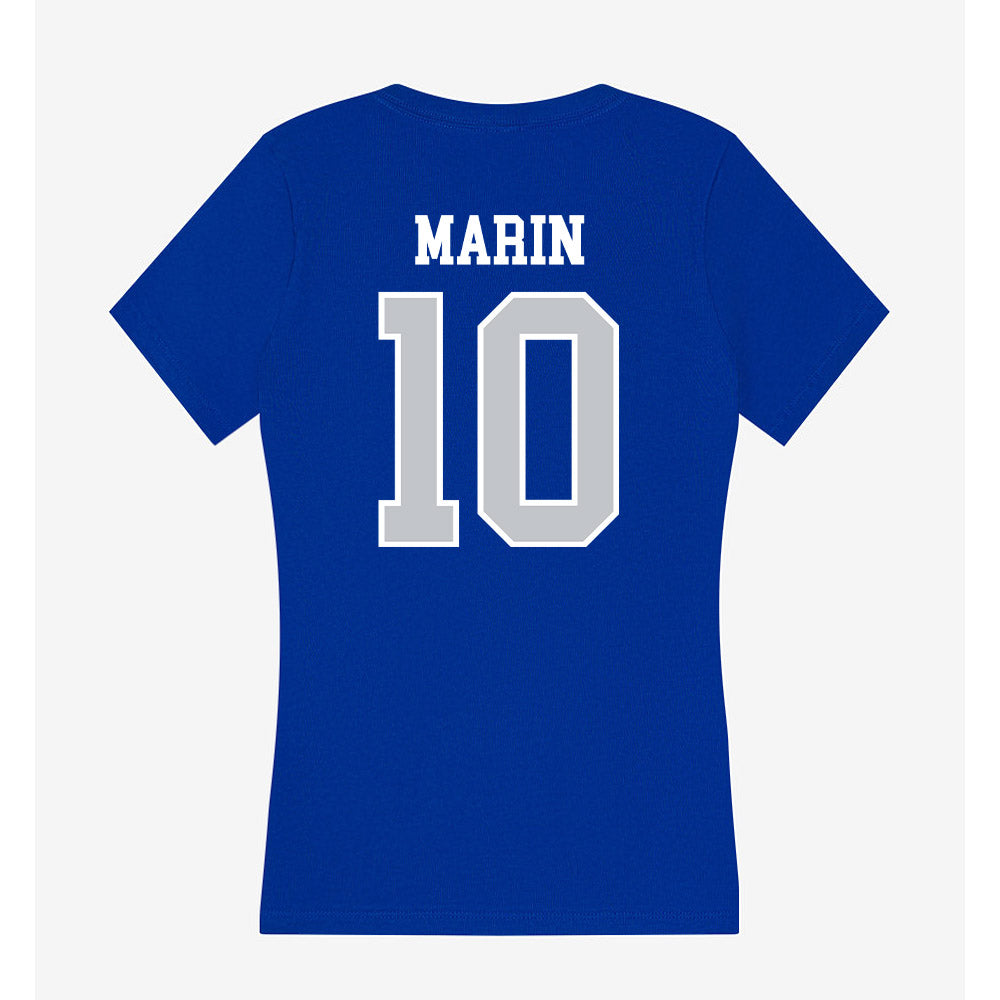 CCSU - NCAA Men's Soccer : Santiago Marin - Women's V-Neck T-Shirt-1