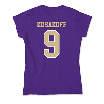 Washington - NCAA Men's Soccer : Charlie Kosakoff - Soft Style Women’s T-Shirt-1