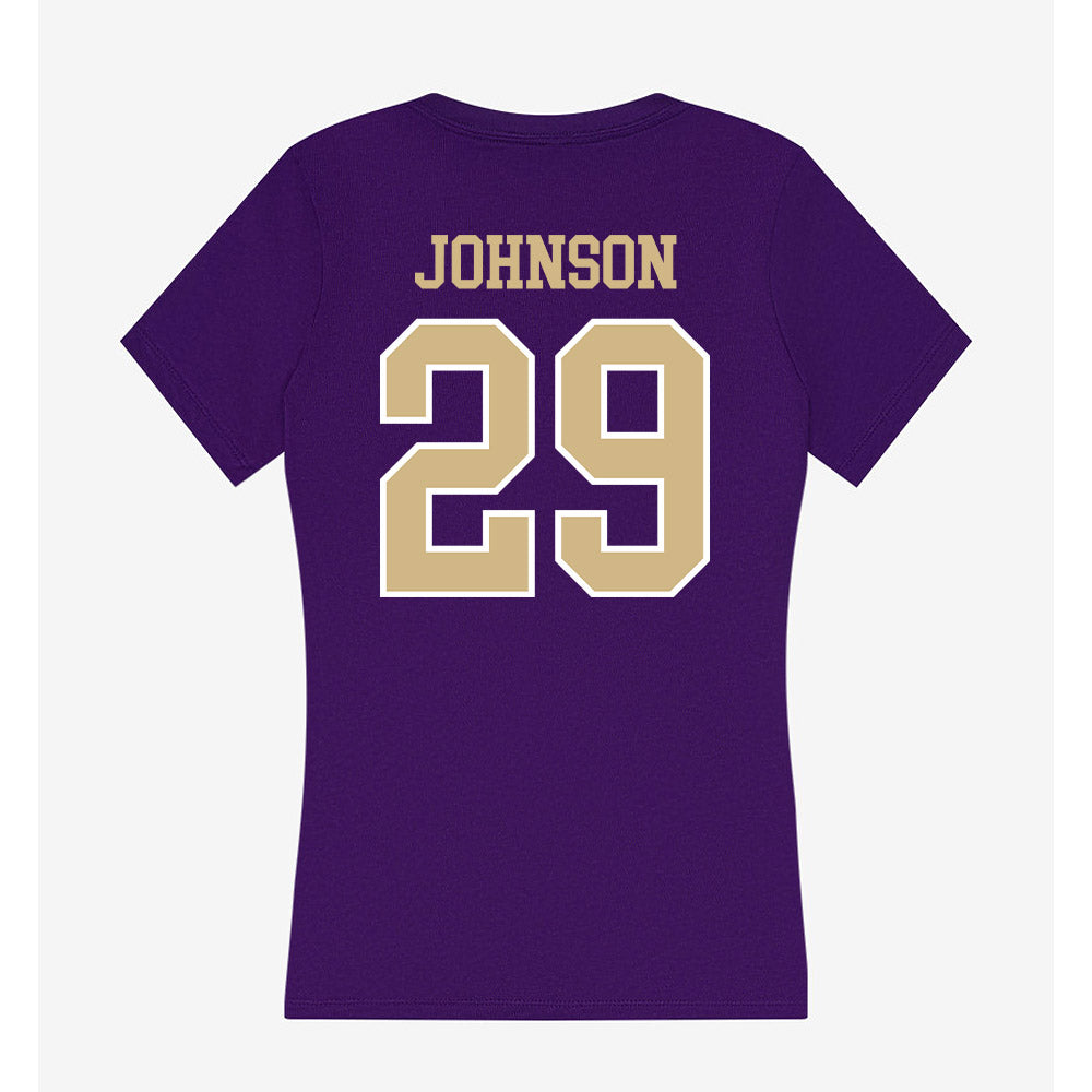 Washington - NCAA Baseball : Bryce Johnson - Women's V-Neck T-Shirt-1