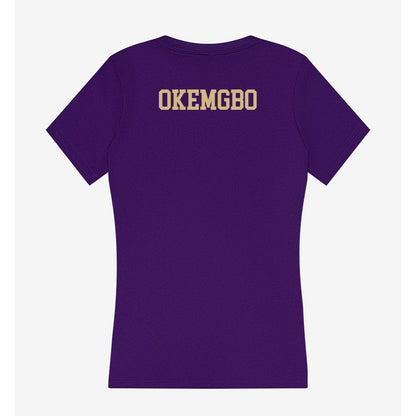 Washington - NCAA Women's Track & Field : Chiche Okemgbo - Women's V-Neck T-Shirt-1