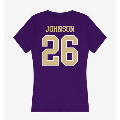 Washington - NCAA Football : Elias Johnson - Women's V-Neck T-Shirt-1