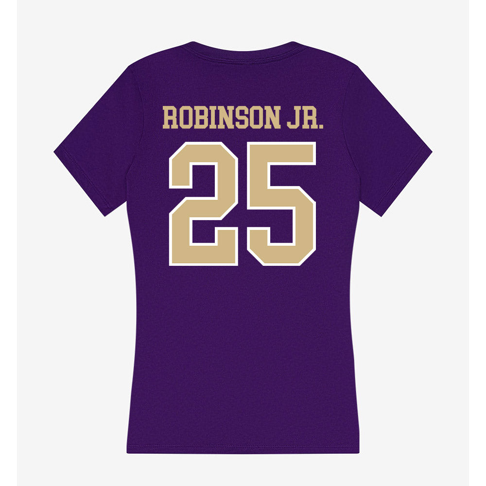 Washington - NCAA Football : Donovan Robinson Jr. - Women's V-Neck T-Shirt-1
