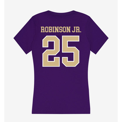 Washington - NCAA Football : Donovan Robinson Jr. - Women's V-Neck T-Shirt-1