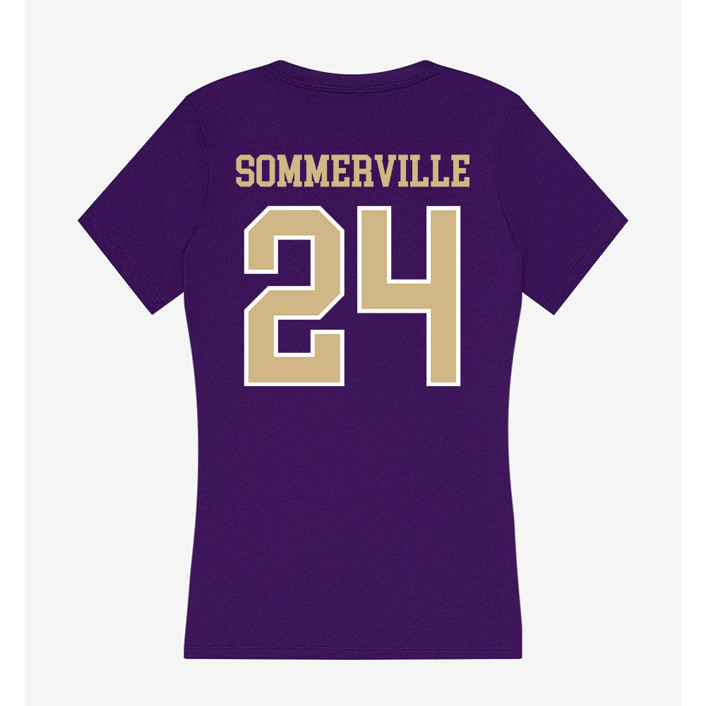 Washington - NCAA Men's Basketball : Lathan Sommerville - Women's V-Neck T-Shirt-1