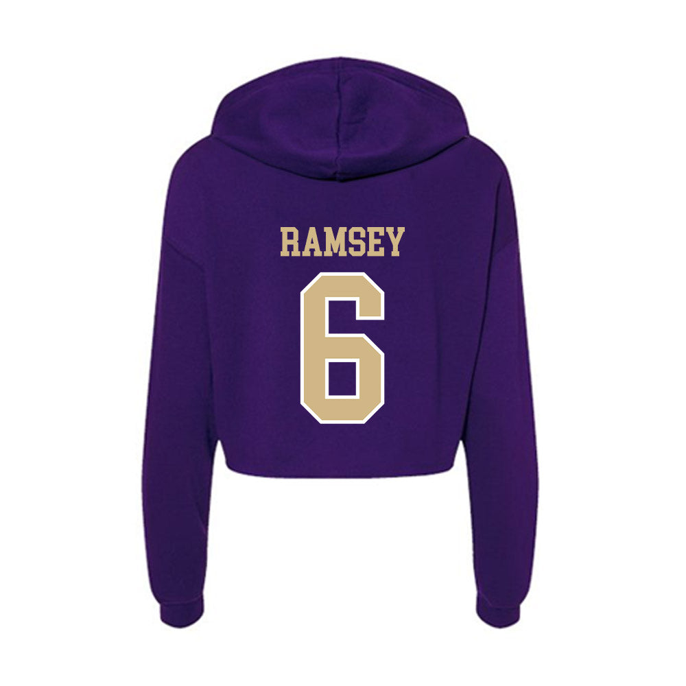 Washington - NCAA Men's Soccer : Zach Ramsey - Women's Crop Fleece Hoodie-1