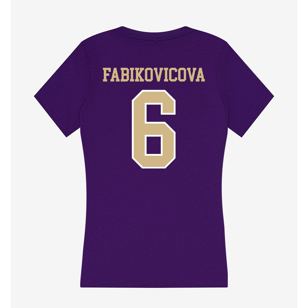 Washington - NCAA Women's Volleyball : Andrea Fabikovicova - Women's V-Neck T-Shirt-1