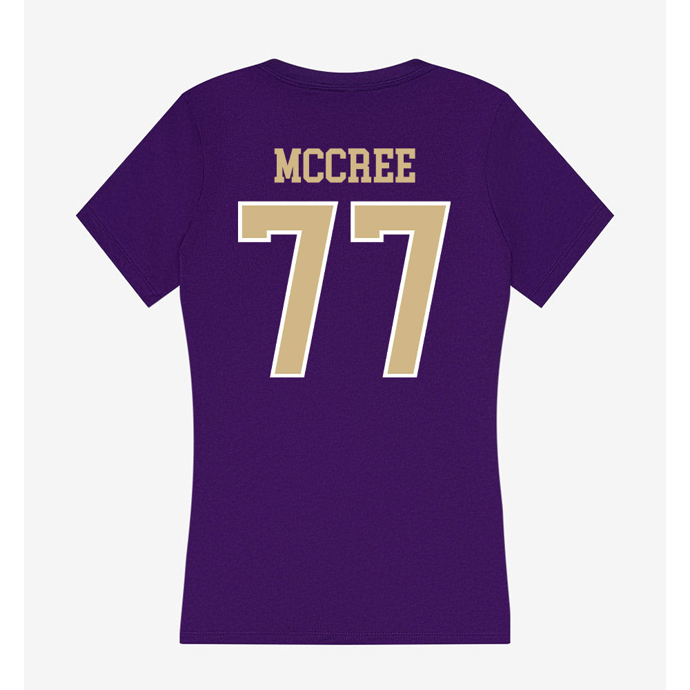 Washington - NCAA Football : Maximus McCree - Women's V-Neck T-Shirt-1