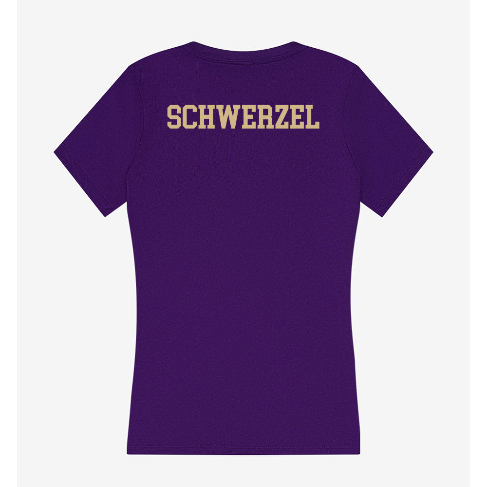 Washington - NCAA Football : David Schwerzel - Women's V-Neck T-Shirt-1