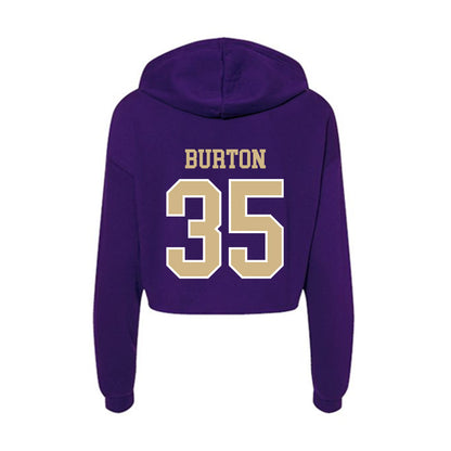 Washington - NCAA Football : Jace Burton - Women's Crop Fleece Hooded Sweatshirt-1