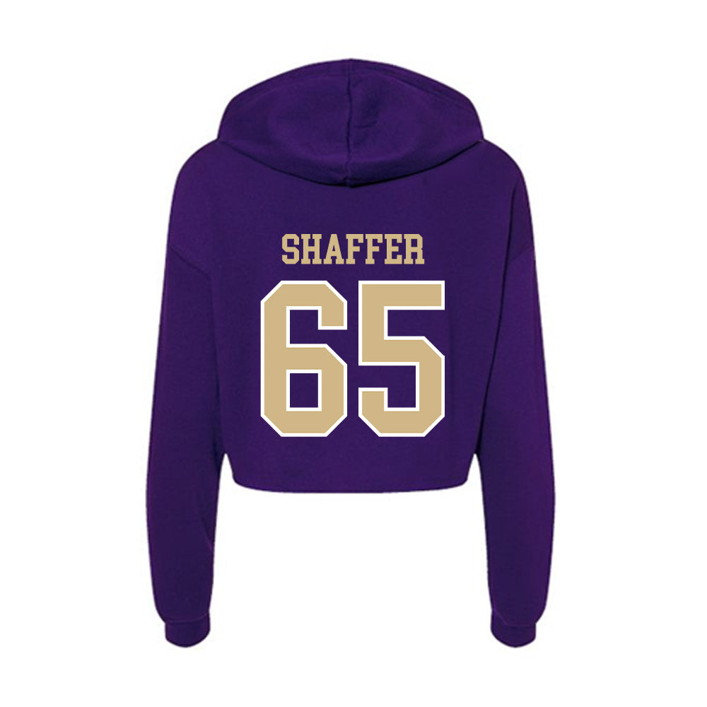 Washington - NCAA Football : Jack Shaffer - Women's Crop Fleece Hoodie-1