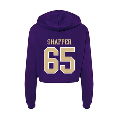 Washington - NCAA Football : Jack Shaffer - Women's Crop Fleece Hoodie-1