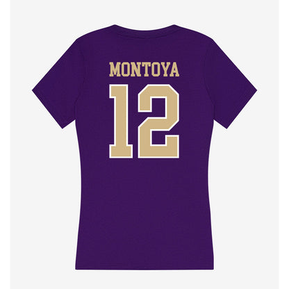 Washington - NCAA Women's Soccer : Maylen Montoya - Women's V-Neck T-Shirt-1