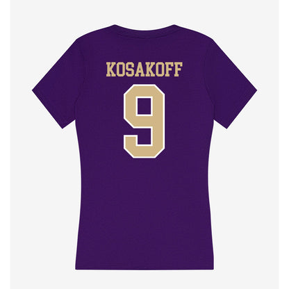 Washington - NCAA Men's Soccer : Charlie Kosakoff - Women's V-Neck T-Shirt-1