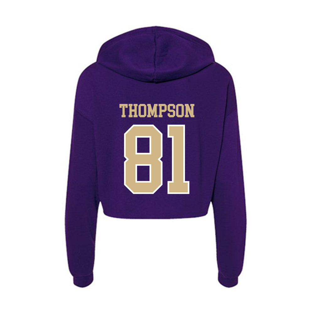 Washington - NCAA Football : Asa Thompson - Women's Crop Fleece Hoodie-1