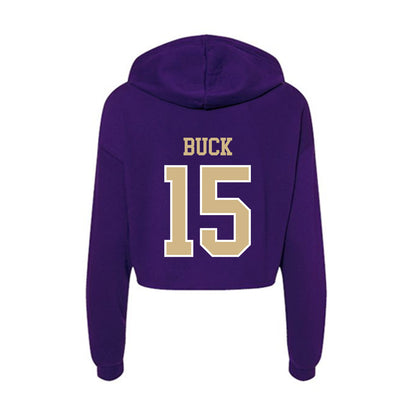 Washington - NCAA Women's Soccer : Alex Buck - Women's Crop Fleece Hooded Sweatshirt-1