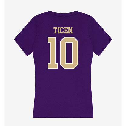 Washington - NCAA Softball : Annika Ticen - Women's V-Neck T-Shirt-1