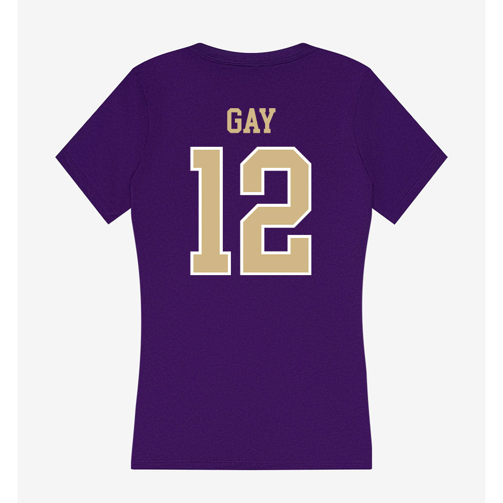 Washington - NCAA Men's Soccer : Carter Gay - Women's V-Neck T-Shirt-1