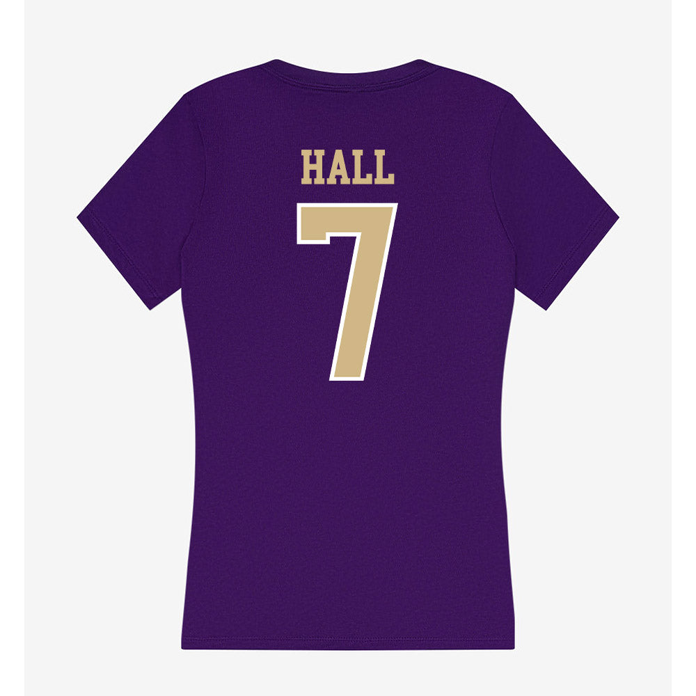 Washington - NCAA Men's Soccer : Alex Hall - Women's V-Neck T-Shirt-1