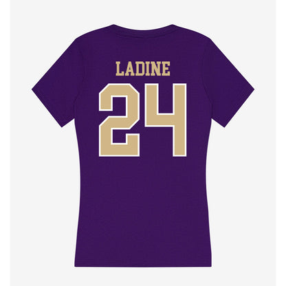 Washington - NCAA Women's Basketball : Elle Ladine - Women's V-Neck T-Shirt-1