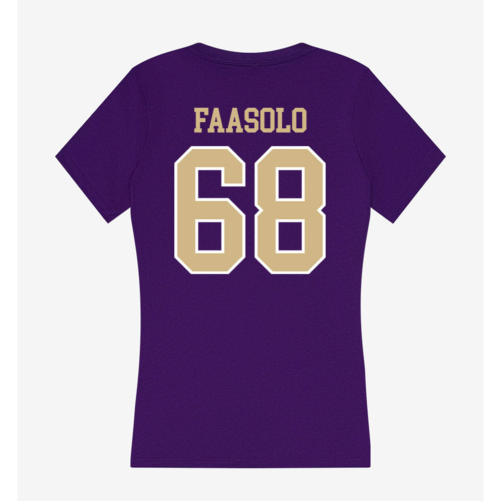 Washington - NCAA Football : Soane Faasolo - Women's V-Neck T-Shirt-1