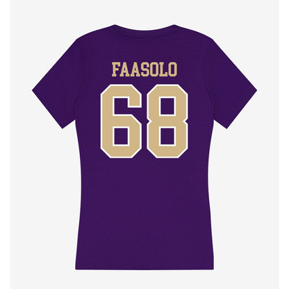 Washington - NCAA Football : Soane Faasolo - Women's V-Neck T-Shirt-1