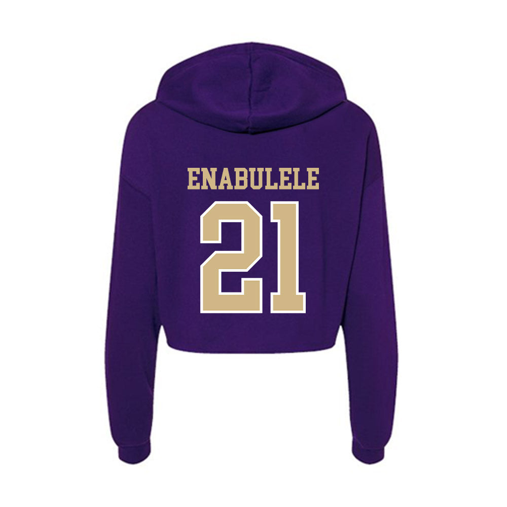Washington - NCAA Men's Soccer : Osato Enabulele - Women's Crop Fleece Hoodie-1