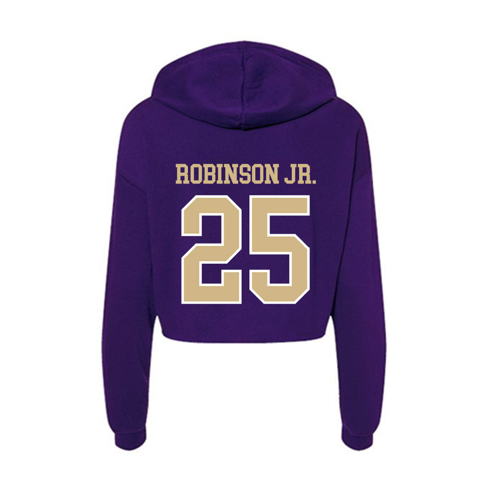 Washington - NCAA Football : Donovan Robinson Jr. - Women's Crop Fleece Hoodie-1