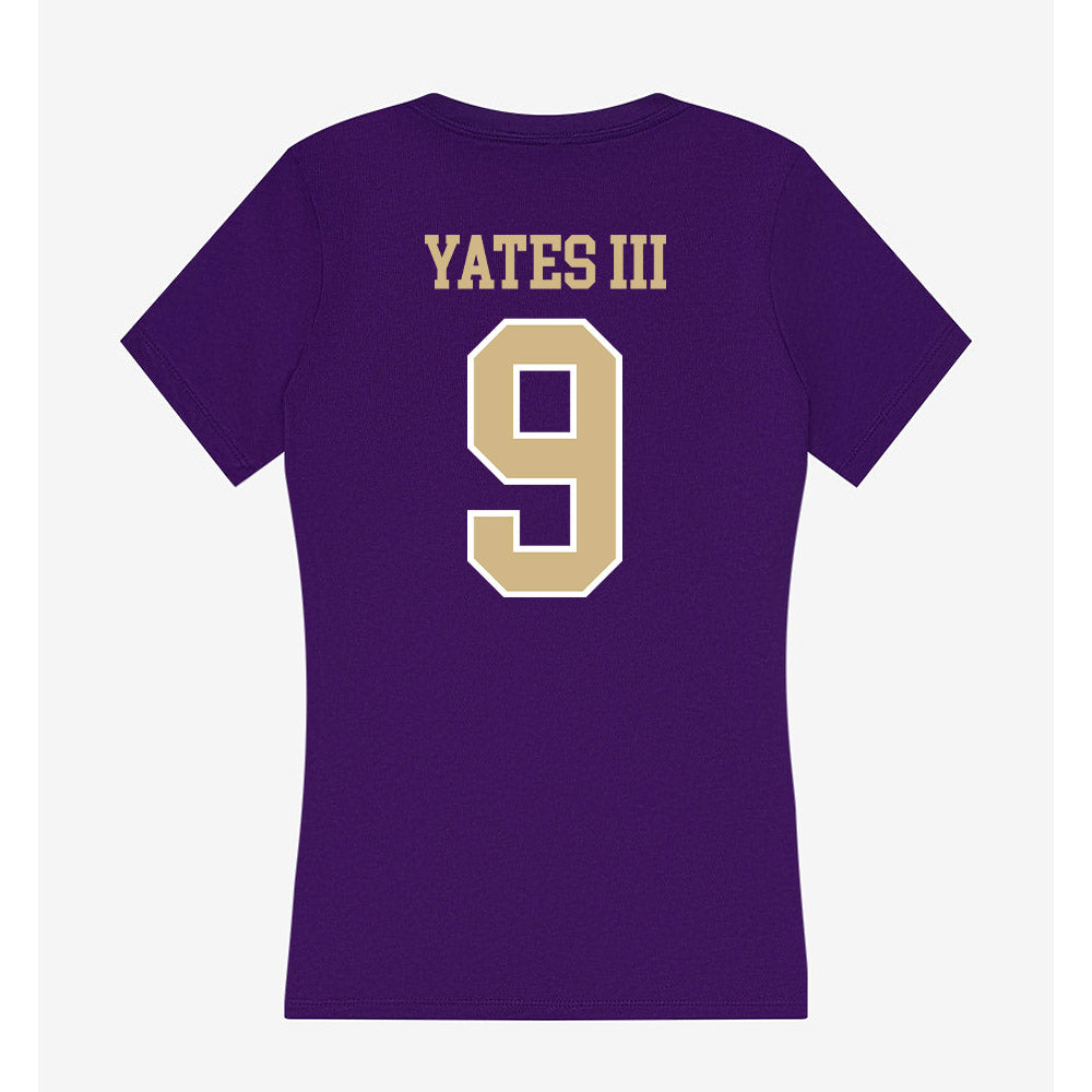 Washington - NCAA Men's Basketball : Wesley Yates III - Women's V-Neck T-Shirt-1