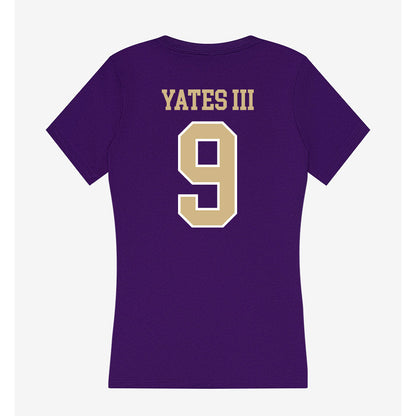 Washington - NCAA Men's Basketball : Wesley Yates III - Women's V-Neck T-Shirt-1