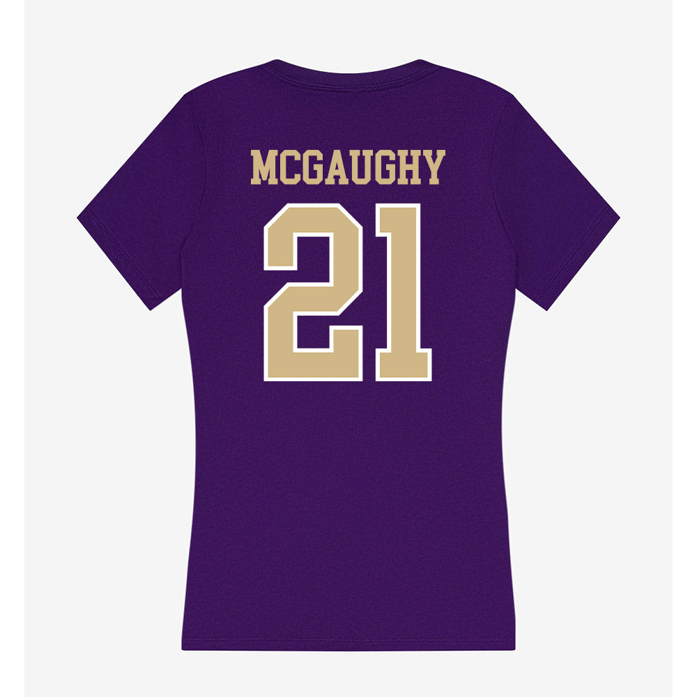 Washington - NCAA Women's Basketball : Brynn McGaughy - Women's V-Neck T-Shirt-1