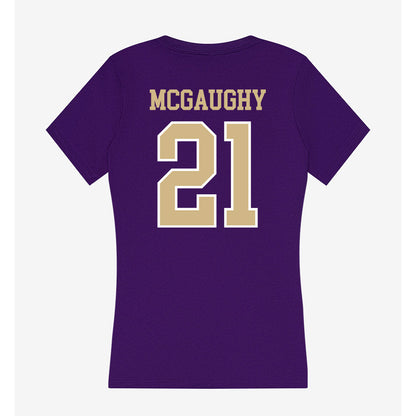 Washington - NCAA Women's Basketball : Brynn McGaughy - Women's V-Neck T-Shirt-1